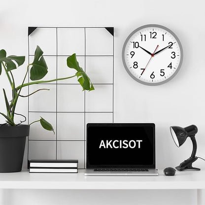 AKCISOT Wall Clock 10 Inch Silent Non-Ticking Modern Clocks Battery Operated - Image 3