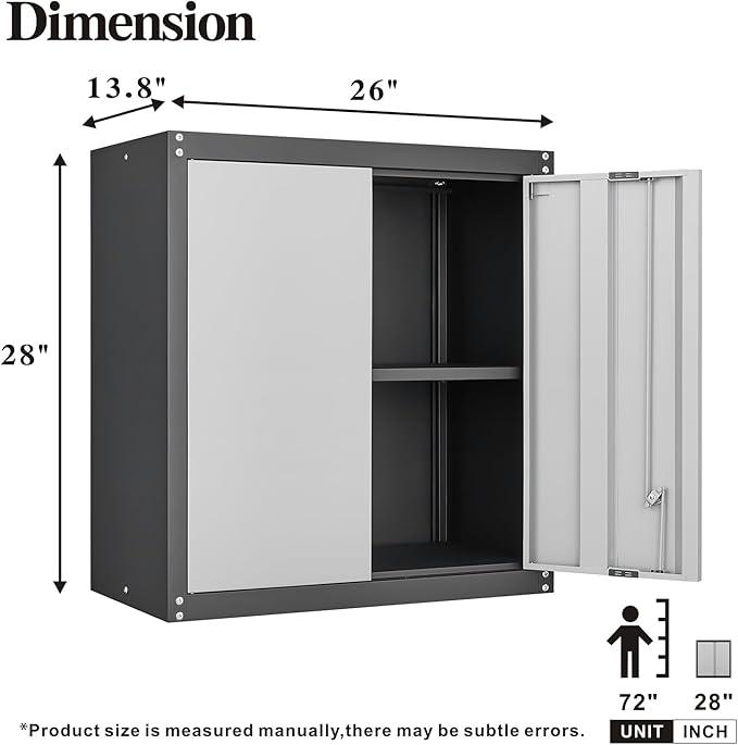 GREATMEET Lockable Storage Cabinet, Metal Garage Storage Cabinets, Metal Wall - Image 3