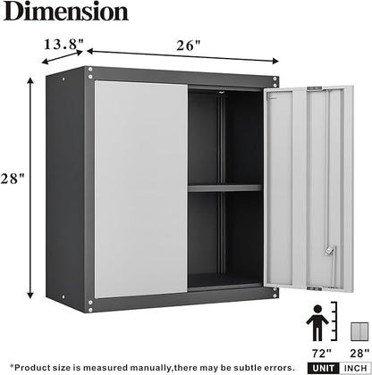 GREATMEET Lockable Storage Cabinet, Metal Garage Storage Cabinets, Metal Wall - Image 3