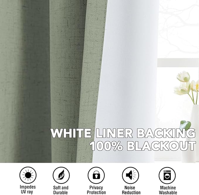 H.VERSAILTEX Linen Curtains 100% Blackout Curtains - Image 6