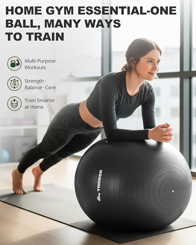 Trideer Exercise Ball for Yoga, Pilates & Fitness – Stability Ball Equipment - Image 3