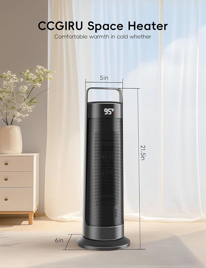 Space Heater for Indoor Use Large Room, 1500W Portable Office Heater, 120° - Image 8
