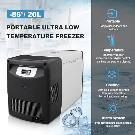 20L Ultra-Low Temperature Freezer-86°C Portable Lab Cryogenic Freezer 122 °F - Image 2
