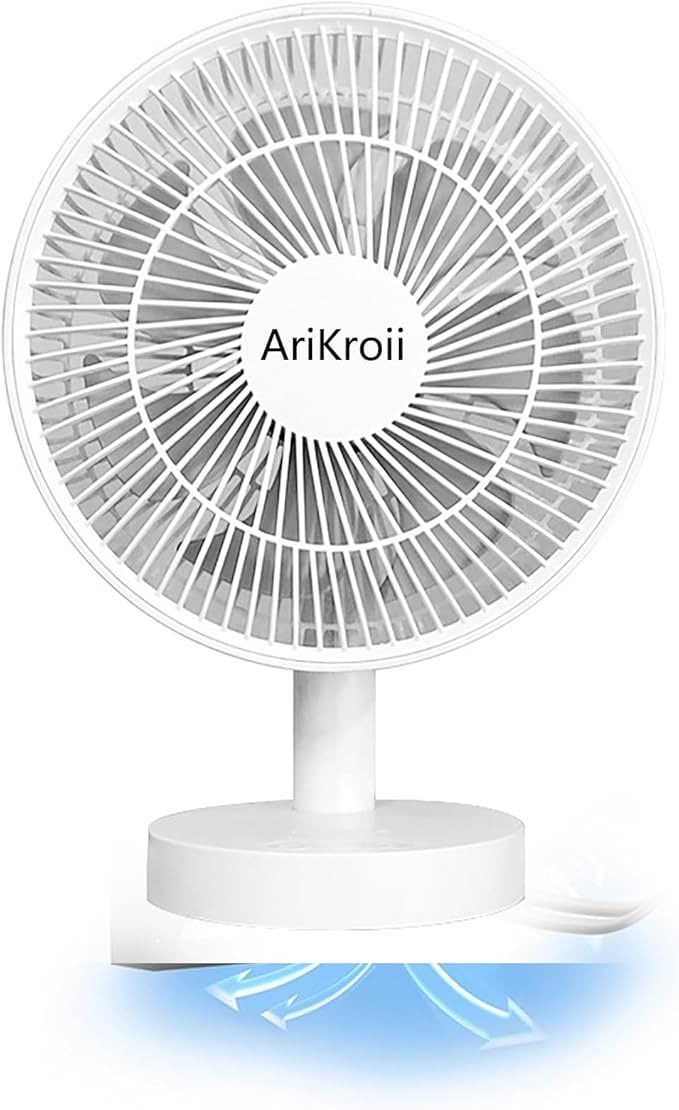 AriKroii USB Desk Fan with Adjustable Tilt 90 Rotation, Ultra-quiet but High by AriKroii