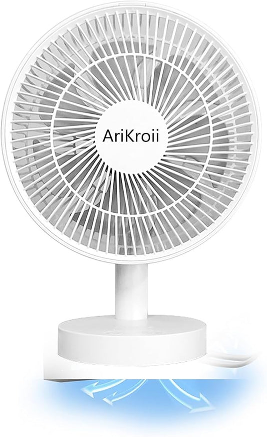 AriKroii USB Desk Fan with Adjustable Tilt 90 Rotation, Ultra-quiet but High by AriKroii