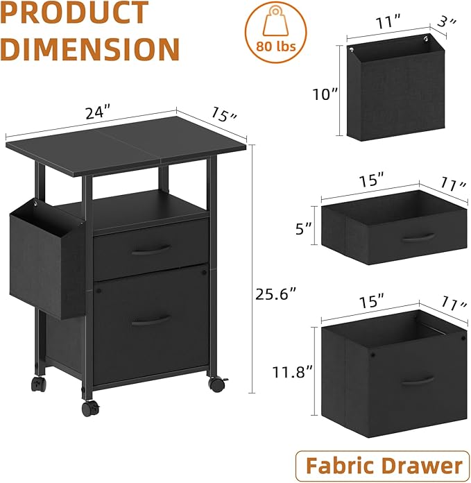 GYIIYUO 2 Drawer File Cabinet - Image 3