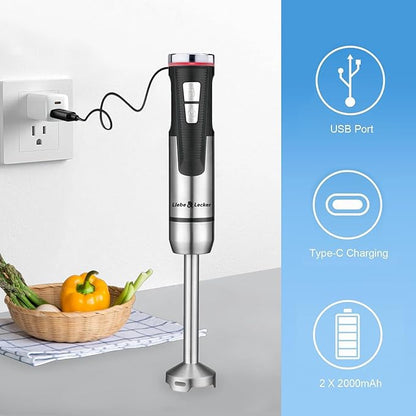 Liebe&Lecker Immersion Blender Handheld Cordless, 3 in 1 Cordless Hand Blender - Image 6