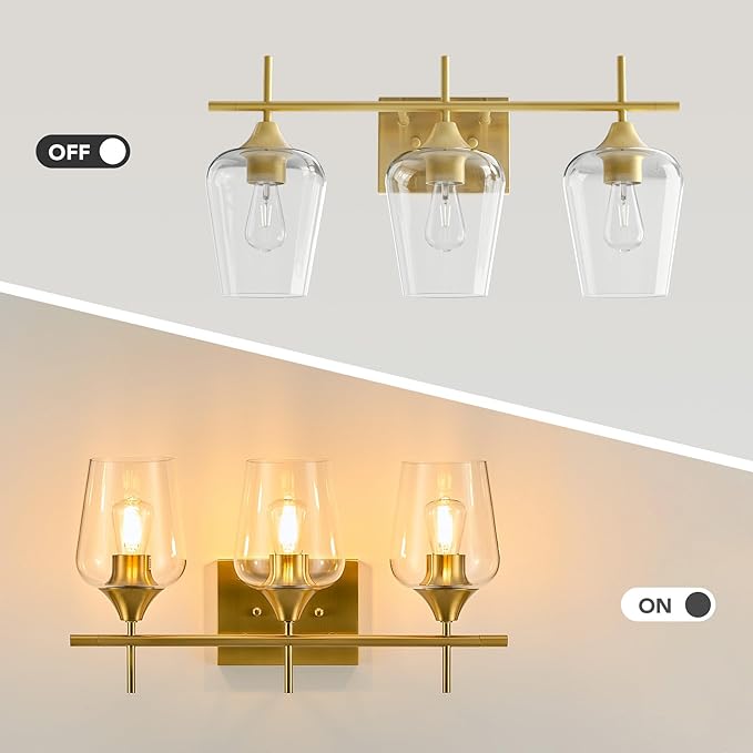 VONLUCE Bathroom Vanity Light, 3 Light Bathroom Light Fixture Over Mirror - Image 3