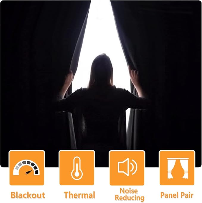Hiasan Blackout Curtains for Bedroom, 60 x 84 Inches Long - Image 3