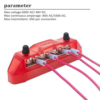 Recoil BBS43-P Bus Bar 4 x M5 Studs 3 Screw Terminals Power Distribution Block - Image 5