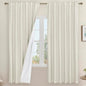 LAMIT Ivory 100% Blackout Linen Curtains, 72 Inch Linen Textured Living Room by LAMIT