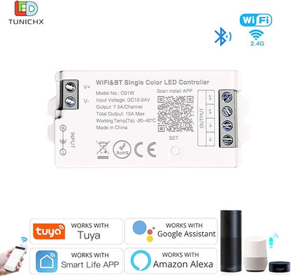 TUNICHX C01W Monochrome LED Strip Controller 2.4 GHz WiFi Group Controller - Image 2
