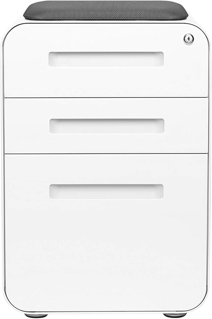 Laura Davidson Furniture STOCKPILE Curve Seated 3-Drawer Mobile File Cabinet - Image 5