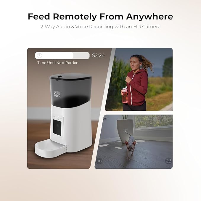 Penthouse Paws Smart HD Automatic Pet Feeder, 6L Dry Food Capacity, 1080p Camera - Image 6
