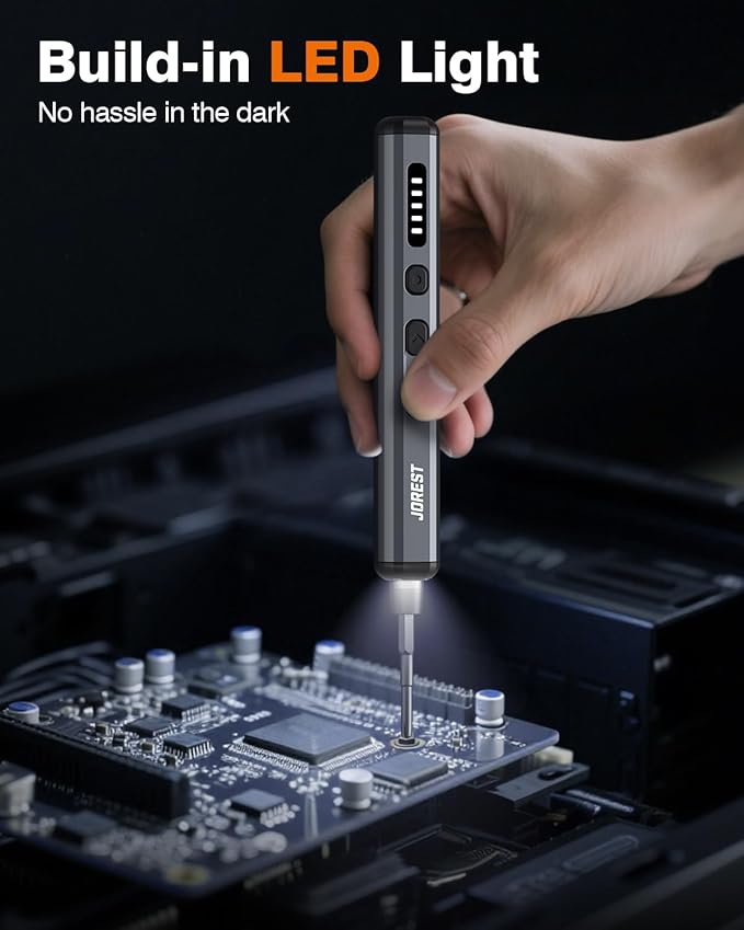 JOREST Mini Electric Screwdriver, Cordless Precision Screwdriver set - Image 5