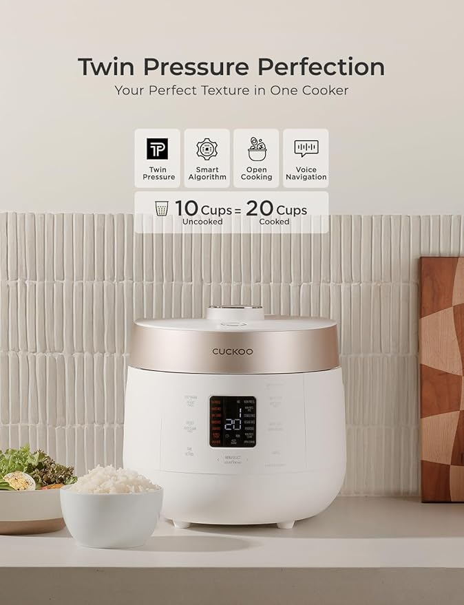 CUCKOO Twin Pressure Rice Cooker 10-Cup Uncooked / 20-Cup Cooked - Image 2