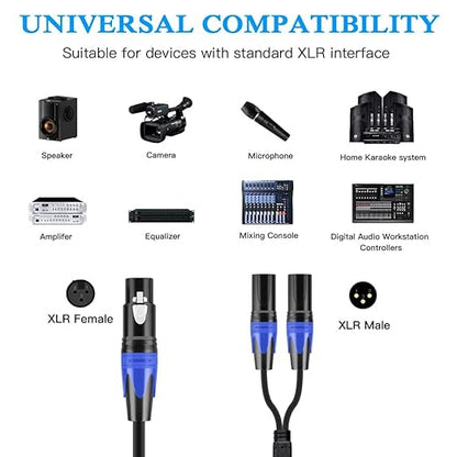 Seefeful XLR Splitter Cable, 1 Female to 2 Male Patch Y Cable Balanced - Image 6
