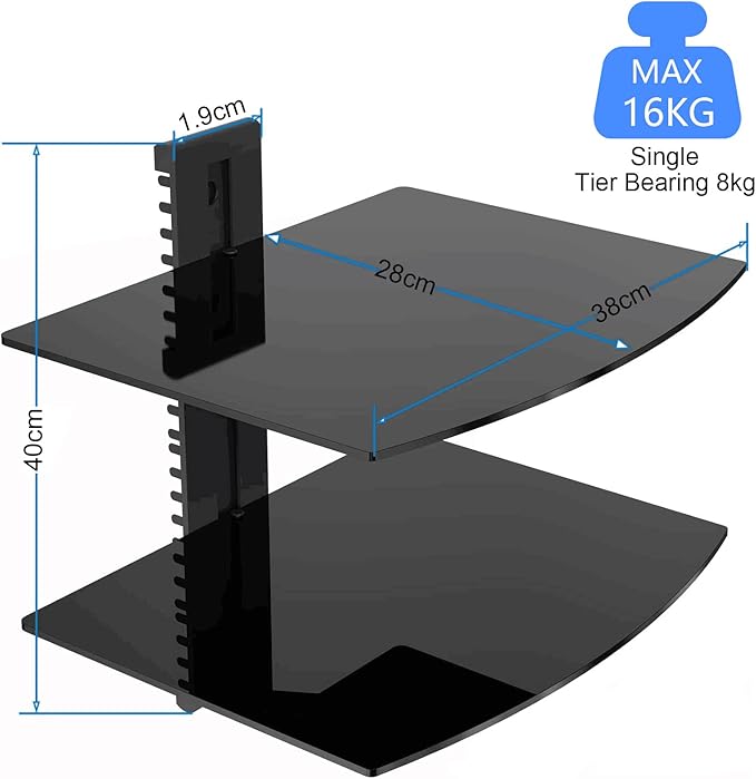 Suptek Glass Floating Shelves, TV Wall Mount - Image 3