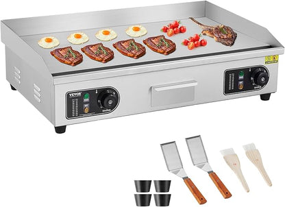 VEVOR Commercial Electric Griddle, 2800W Countertop Flat Top Grill, 122℉-572 ℉ by VEVOR