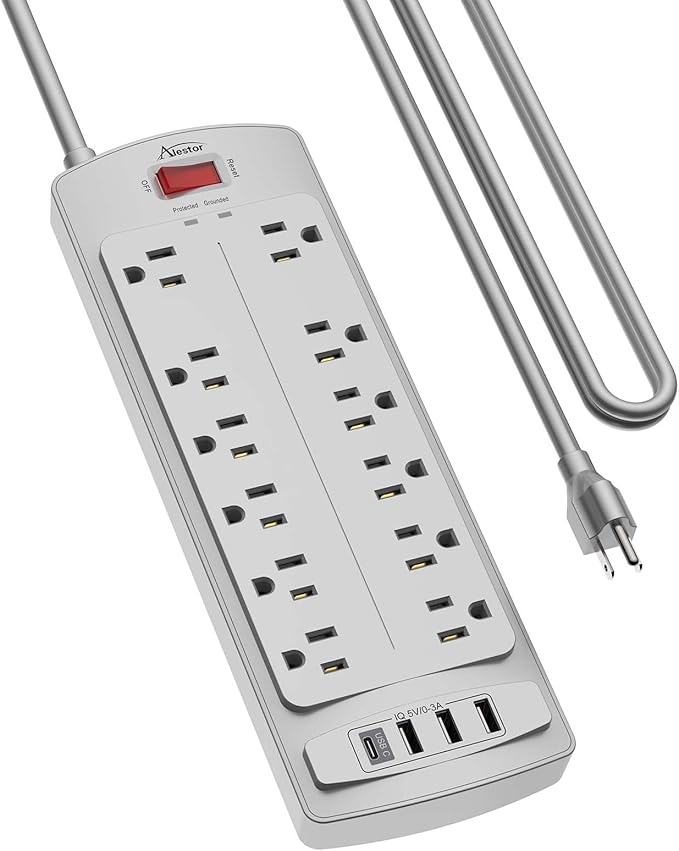 Power Strip, ALESTOR Surge Protector by Alestor