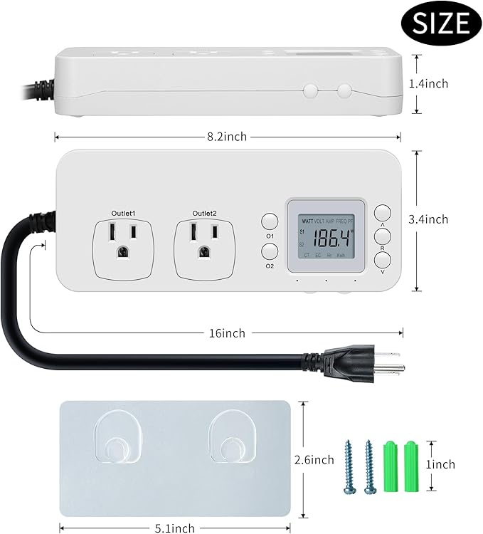 Electricity Usage Monitor, Briidea Power Consumption Watt Voltage Amp Meter - Image 6