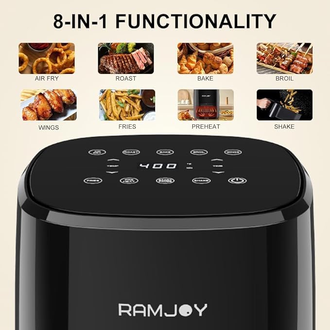 Air Fryer 3.8 Quarts for 1-2 people, 8-in-1 Functions, Air Fry, Digital Small - Image 4