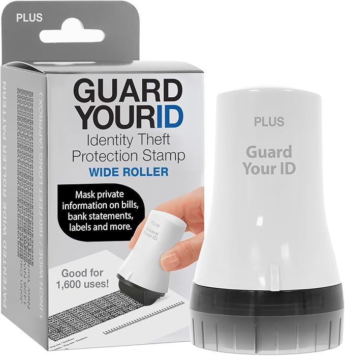 Guard Your ID Wide Advanced Roller 2.0 Identity Theft Prevention Security Stamp by Plus