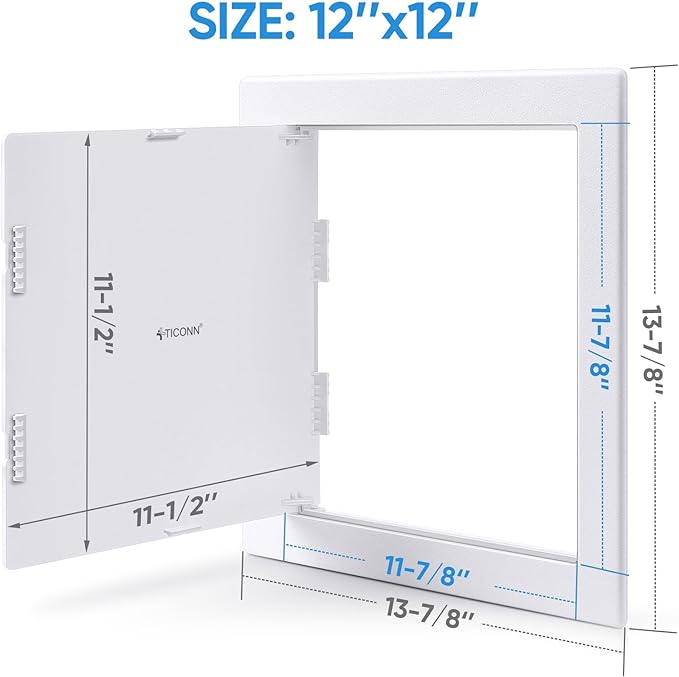 TICONN Access Panel for Drywall, 12 x 12 Inch ABS Plastic Wall Hole Cover - Image 2