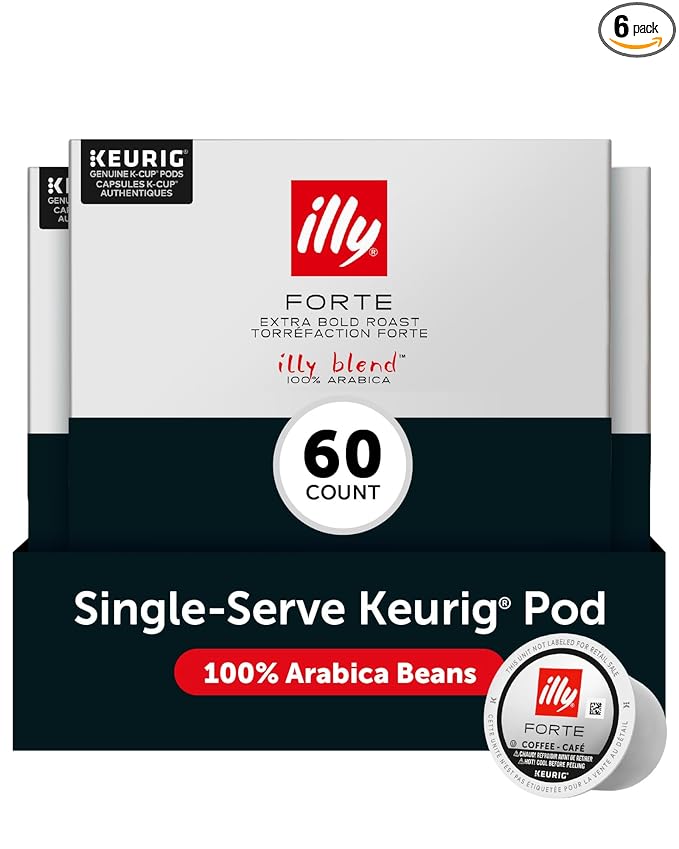 illy Coffee K Cup, Pods for Keurig Machines, Forte Dark Roast, 100% Arabica by illy