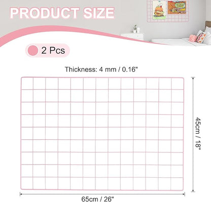 PATIKIL 18"x26" Wire Grid Panel, 2 Pack Board Photo Pictures Memo Display Grid - Image 2