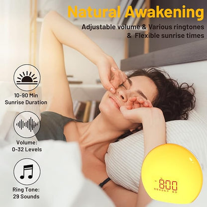 Audio and Video Receivers Sound Machine Alarm Clock Sunrise Wake Up Light - Image 3