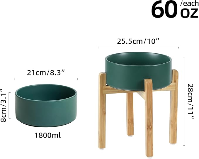 Ceramic Raised Dog Bowl Set, Elevated Dog Bowl - Image 2