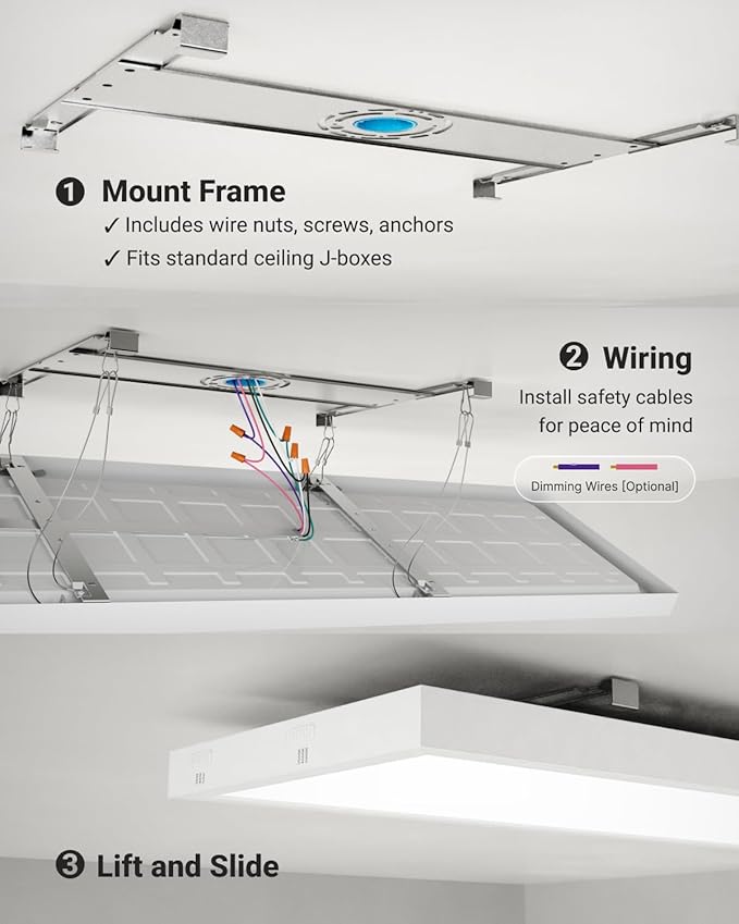 Sunco 1x4 LED Flat Panel Light, Dual Selectable CCT 3500K/4000K/5000K & - Image 5
