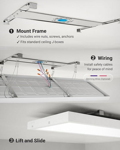 Sunco 1x4 LED Flat Panel Light, Dual Selectable CCT 3500K/4000K/5000K & - Image 5