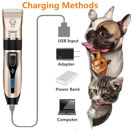Professional USB Dog Clippers Low Noise Rechargeable Pet Trimmers Cordless Pet - Image 3