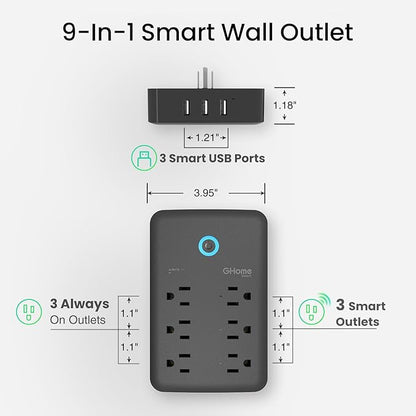 GHome Smart Plug Outlet Extender, USB Wall Charger - Image 5