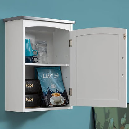 Bathroom Wall Cabinet 15 x 20 Inch Small Wall Cabinets Single Door Over Toilet - Image 2