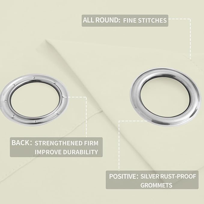 Easy-Going Blackout Curtains for Bedroom, Solid Thermal Insulated Grommet and - Image 4