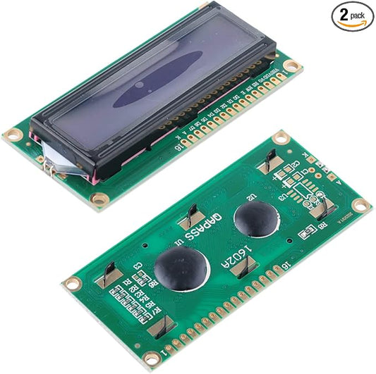 DIYmalls 1602 LCD Display Module DC 5V 16x2 White Character Blue Backlight by DIYmalls