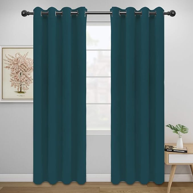 Easy-Going Blackout Curtains for Bedroom, Solid Thermal Insulated Grommet and by Easy-Going