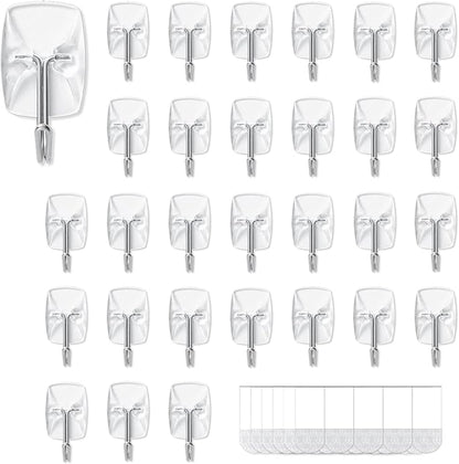 30 Small Hooks+40 Removable Strips, No Tools Wall Hooks by MOVELYST