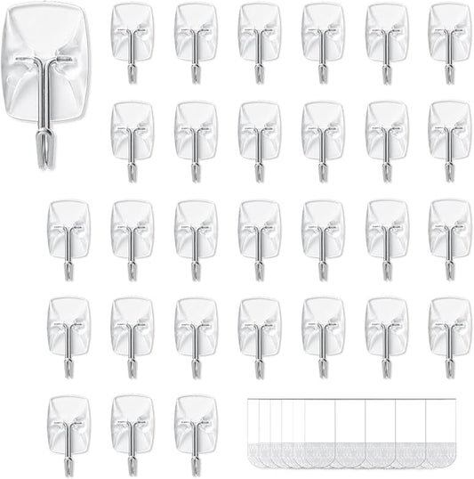 30 Small Hooks+40 Removable Strips, No Tools Wall Hooks by MOVELYST