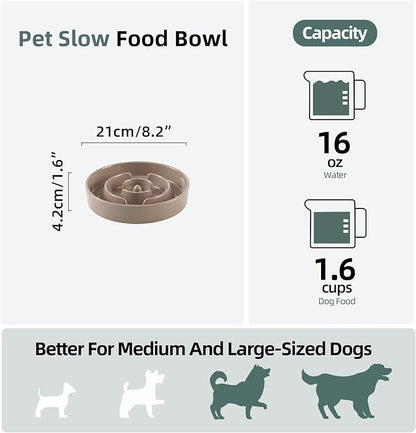 Ceramic 1.6 Cup Slow Feeder Dog Bowl - Image 2