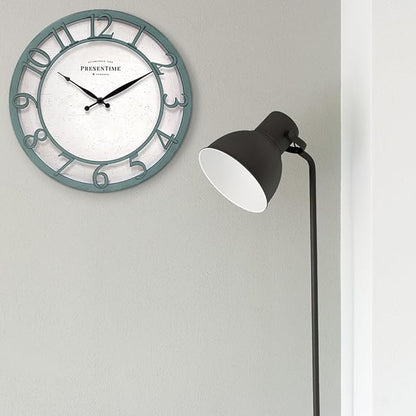 Presentime & Co 13" Farmhouse Series Wall Clock, Shiplap Style, Silent No - Image 5