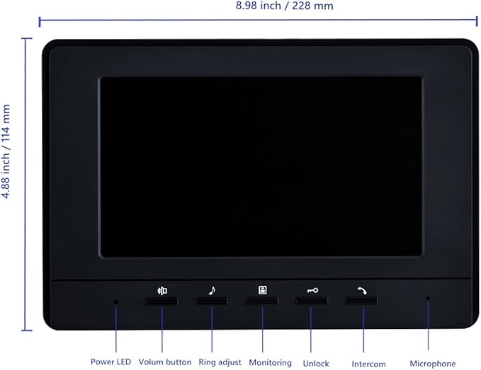 AMOCAM Wired Video Intercom System, 7 Inches Video Doorbell Door Phone System - Image 5