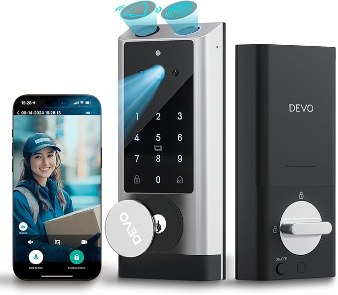 Devo G1 Video Smart Lock with Camera&Doorbell, 6-in-1 Keyless Entry Door Lock by DEVO