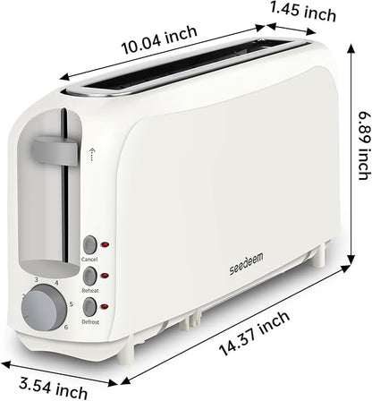 SEEDEEM 2 Slice Slim Toaster, Single 10" Long Slot Toaster Fits Bagels & - Image 5