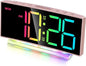 Cadmos Modern Curved Cute Digital Alarm Clock, Colorful Led Display, Adjustable by Cadmos
