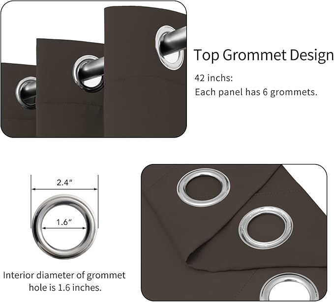 Easy-Going Blackout Curtains for Bedroom, Solid Thermal Insulated Grommet and - Image 4