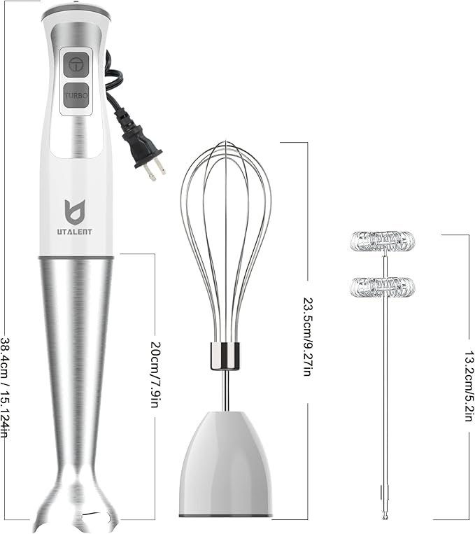 Immersion Hand Blender, UTALENT 3-in-1 8-Speed Stick Blender - Image 6